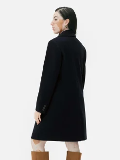 Manteaux Et Vestes|Primark Pardessus à Boutonnage Simple Bleu marine