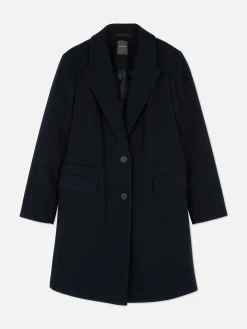 Manteaux Et Vestes|Primark Pardessus à Boutonnage Simple Bleu marine