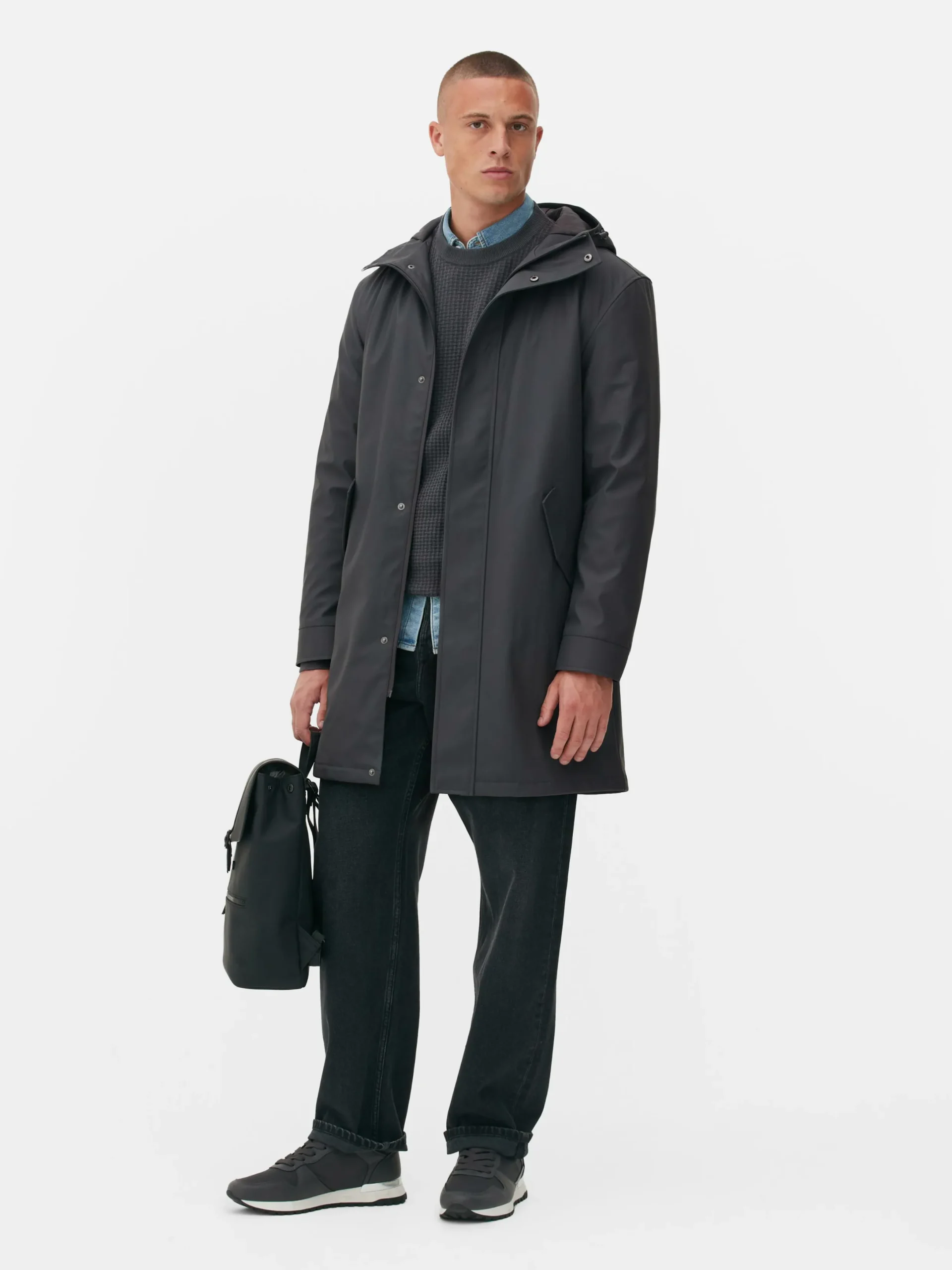 Manteaux Et Vestes|Primark Parka Caoutchoutée à Capuche Gris