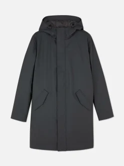 Manteaux Et Vestes|Primark Parka Caoutchoutée à Capuche Gris