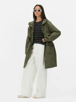Manteaux Et Vestes|Primark Parka Imperméable à Cordon De Serrage Kaki