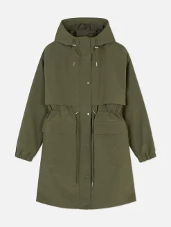Manteaux Et Vestes|Primark Parka Imperméable à Cordon De Serrage Kaki