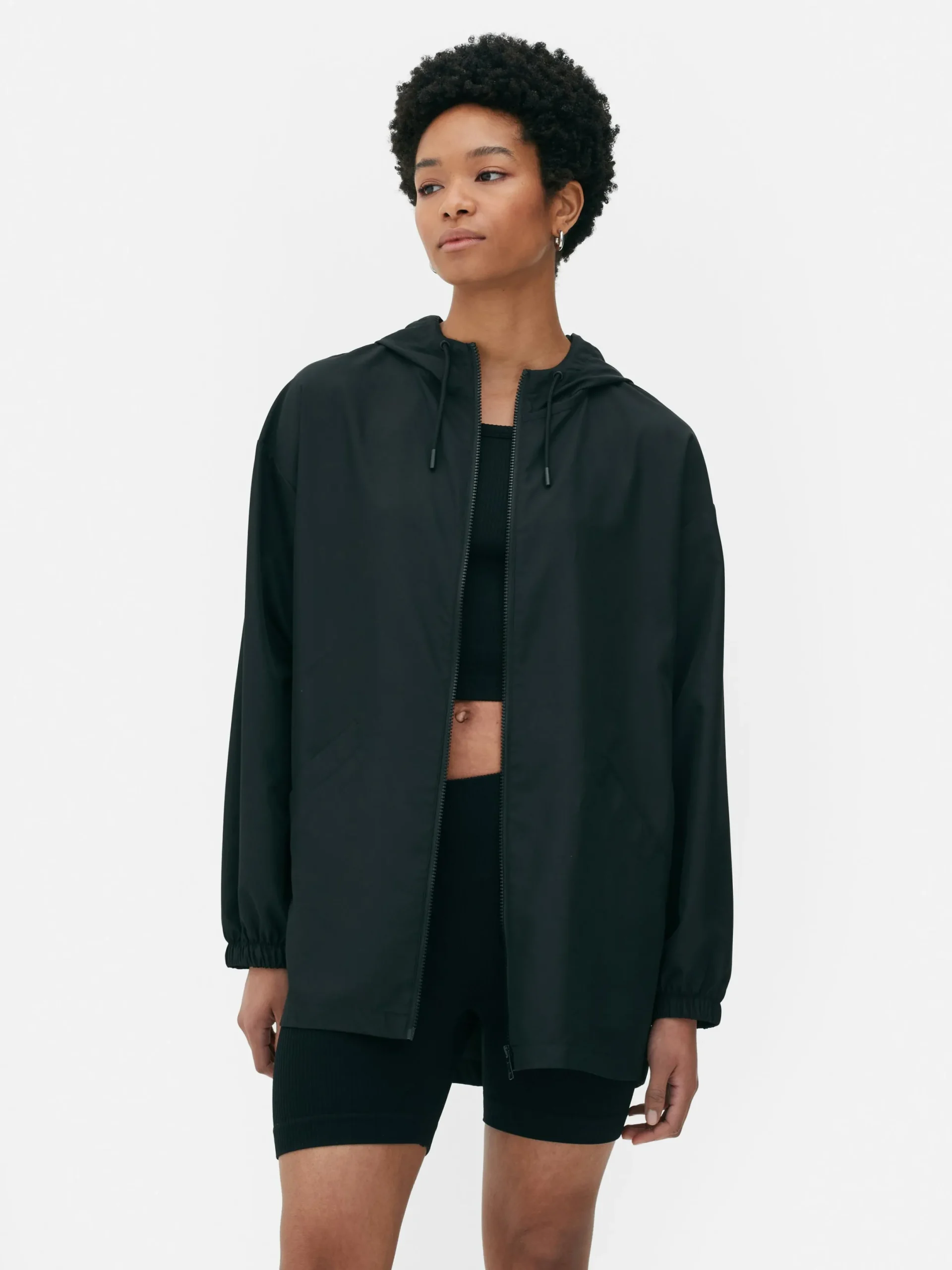 Manteaux Et Vestes|Primark Parka Imperméable Légère à Capuche Noir