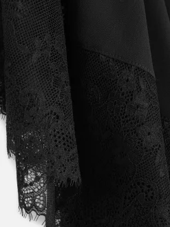 Peignoirs|Primark Peig Transparent à Finitions En Dentelle Effrangée Noir