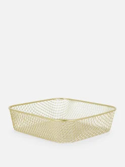 Boîtes Et Paniers|Primark Petit Panier En Fer Maillé Doré