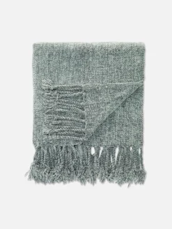 Couvertures Et Jetés De Lit|Primark Petite Couure En Chenille à Pampilles Vert