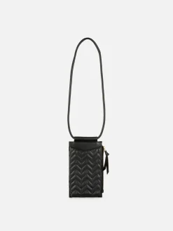 Sacs Et Porte-Monnaie|Primark Pochette Pour Téléphone Zippée Et Matelassée à Chevrons Noir