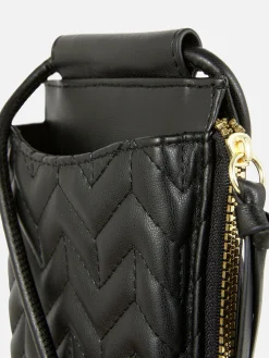 Sacs Et Porte-Monnaie|Primark Pochette Pour Téléphone Zippée Et Matelassée à Chevrons Noir