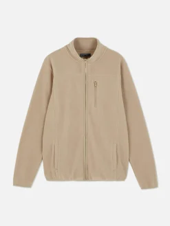 Manteaux Et Vestes|Primark Polaire Zippée à Col Cheminée Grège