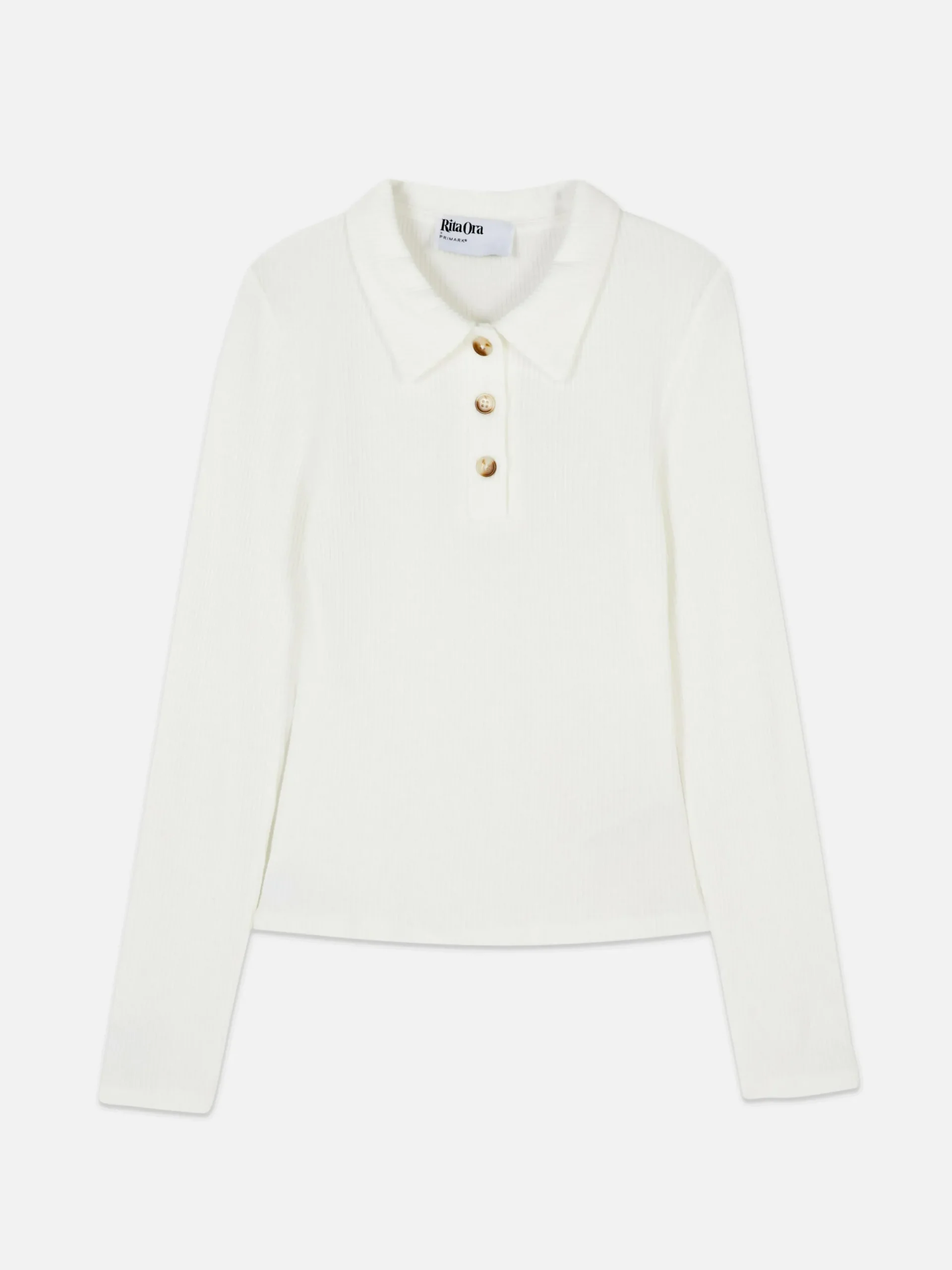 Hauts Et T-Shirts|Primark Polo Côtelé à Manches Longues Rita Ora Ivoire
