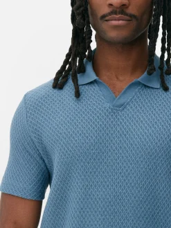 Hauts Et T-Shirts|Primark Polo En Maille Texturée Kem Bleu