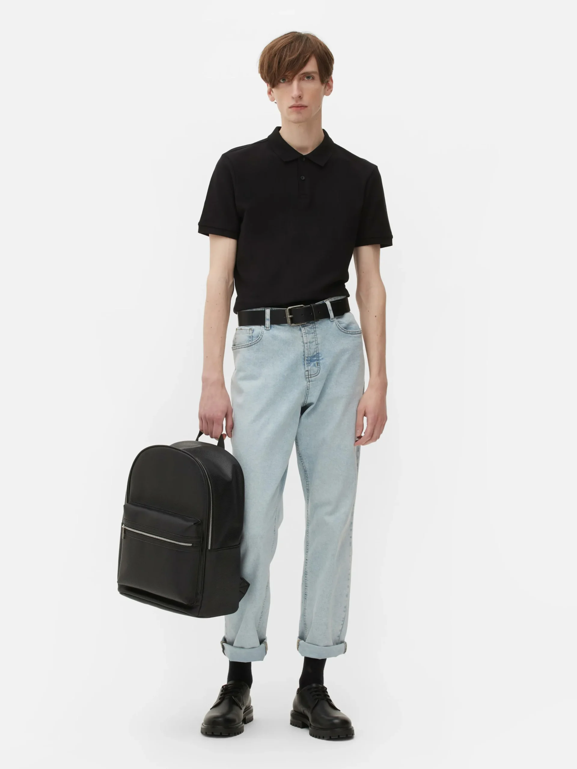 Hauts Et T-Shirts|Primark Polo En Piqué à Manches Courtes Noir