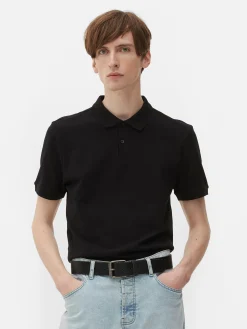 Hauts Et T-Shirts|Primark Polo En Piqué à Manches Courtes Noir