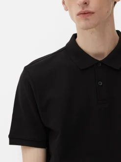 Hauts Et T-Shirts|Primark Polo En Piqué à Manches Courtes Noir