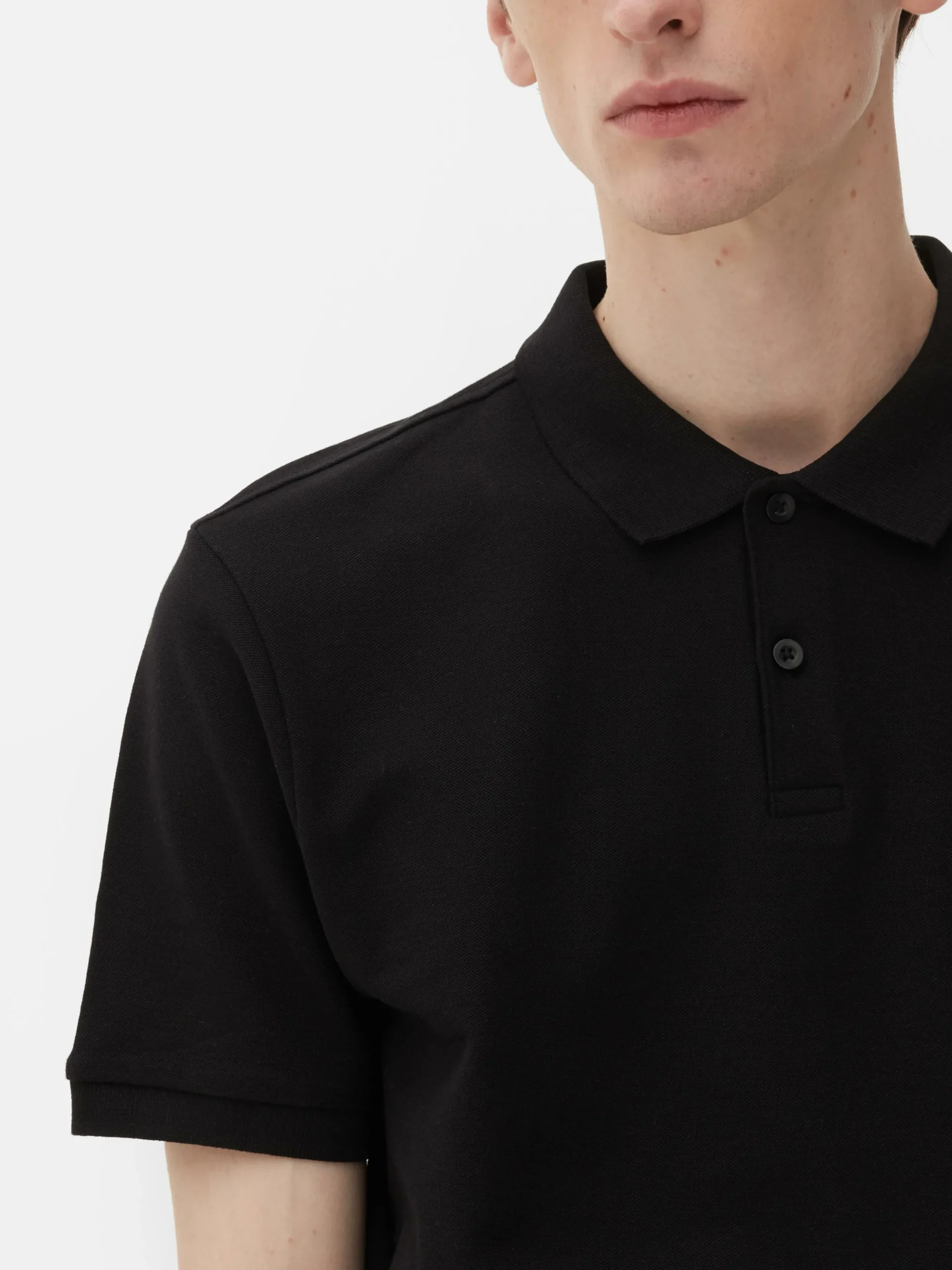 Hauts Et T-Shirts|Primark Polo En Piqué à Manches Courtes Noir
