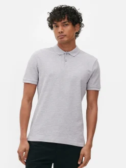 Hauts Et T-Shirts|Primark Polo En Piqué à Manches Courtes Gris chiné