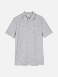 Hauts Et T-Shirts|Primark Polo En Piqué à Manches Courtes Gris chiné