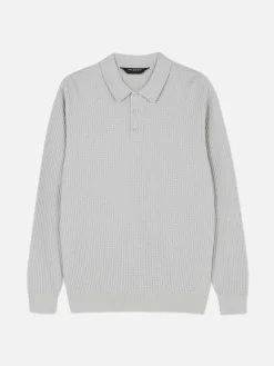 Pulls Et Gilets|Primark Polo Texturé à Manches Longues Gris