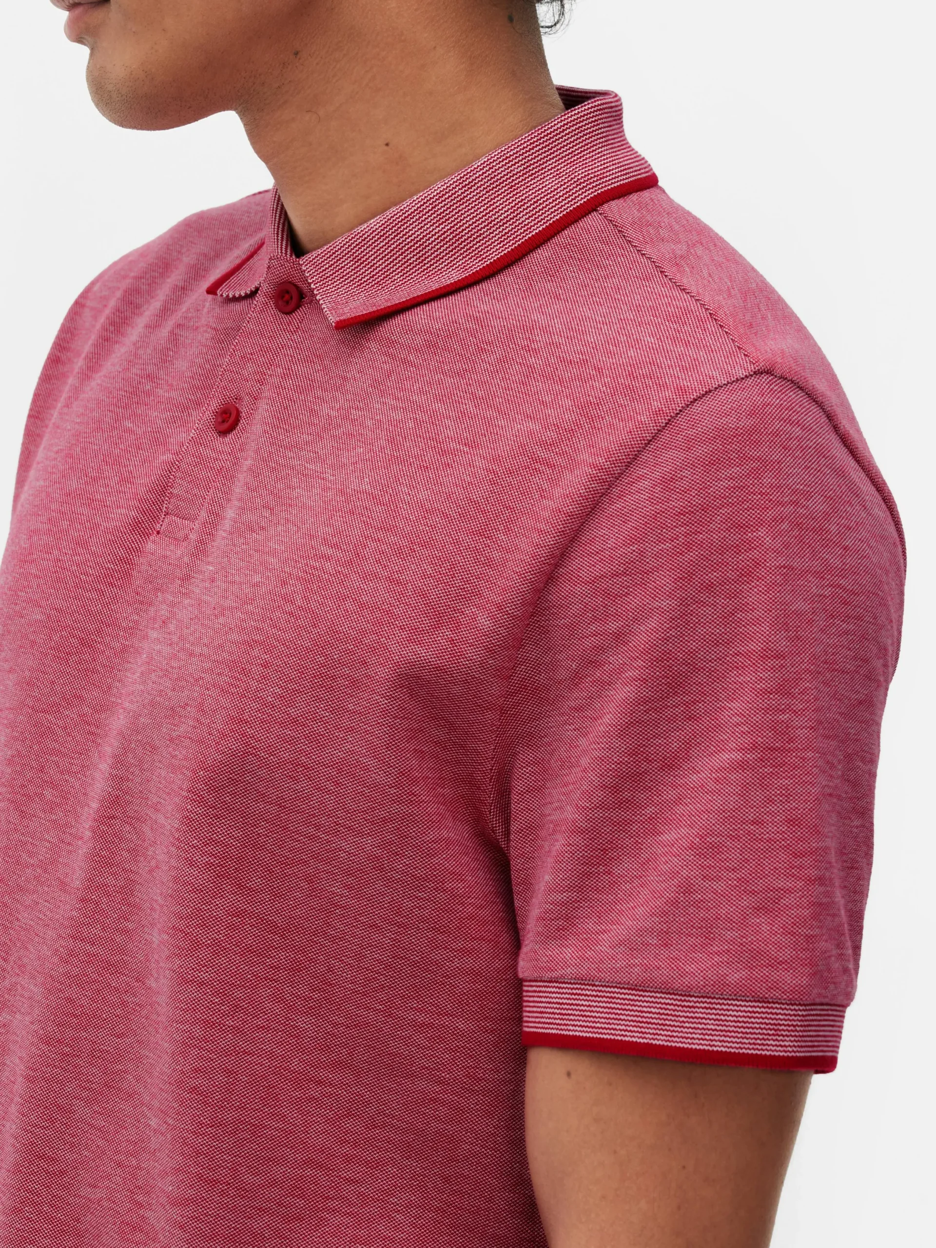 Hauts Et T-Shirts|Primark Polo Tissé Birdseye Rouge