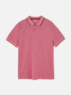 Hauts Et T-Shirts|Primark Polo Tissé Birdseye Rouge