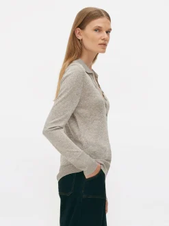 Pulls Et Gilets|Primark Polo Tricoté à Manches Longues The Edit Taupe