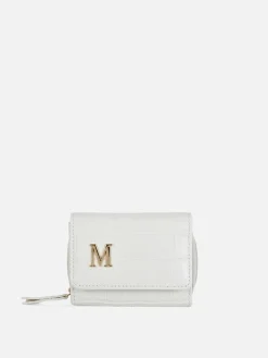 Sacs Et Porte-Monnaie|Primark Porte-monnaie En Simili Cuir Effet Croco Avec Initiale Écru