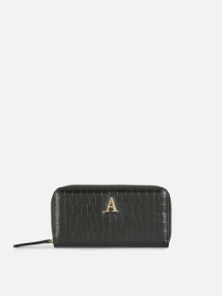 Sacs Et Porte-Monnaie|Primark Porte-monnaie Zippé En Imitation Croco à Initiale Noir