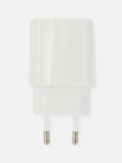 Chargeurs|Primark Prise D'adaptateur De Voyage Double à Deux Broches Blanc