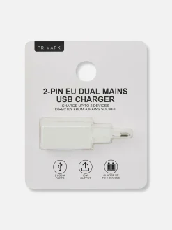 Chargeurs|Primark Prise USB à Double Fiche Blanc