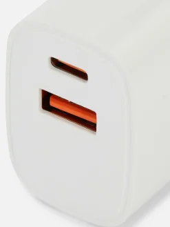 Chargeurs|Primark Prise USB Double à Deux Broches 10 W Blanc