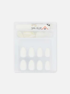 Faux Ongles|Primark PS... Faux Ongles Brillants En Forme D'amande Blanc