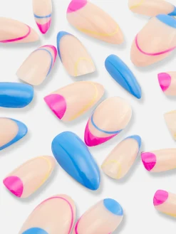 Faux Ongles|Primark PS... Faux Ongles Brillants Pointus à Motifs Abstraits Multicolore