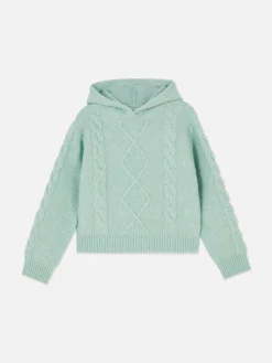 Pulls Et Gilets|Primark Pull à Capuche En Maille Torsadée Vert