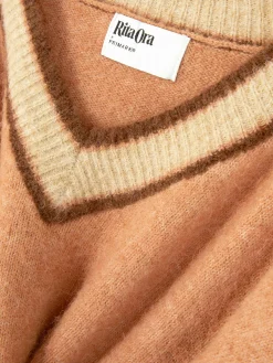 Pulls Et Gilets|Primark Pull à Col En V Style Vintage Rita Ora Pêche