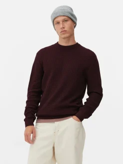 Pulls Et Gilets|Primark Pull à Col Ras-du-cou En Point De Panier Tressé Bordeaux