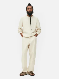 Pulls Et Gilets|Primark Pull à Col Ras-du-cou En Point De Panier Tressé Écru