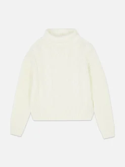 Pulls Et Gilets|Primark Pull à Col Roulé En Maille Torsadée Crème