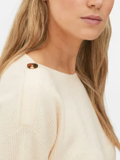 Pulls Et Gilets|Primark Pull à Encolure Bateau Et à épaules Boutonnées Ivoire