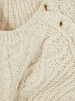 Pulls Et Gilets|Primark Pull Boutonné En Maille Torsadée Rita Ora Beige