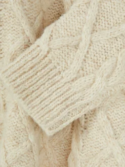 Pulls Et Gilets|Primark Pull Boutonné En Maille Torsadée Rita Ora Beige