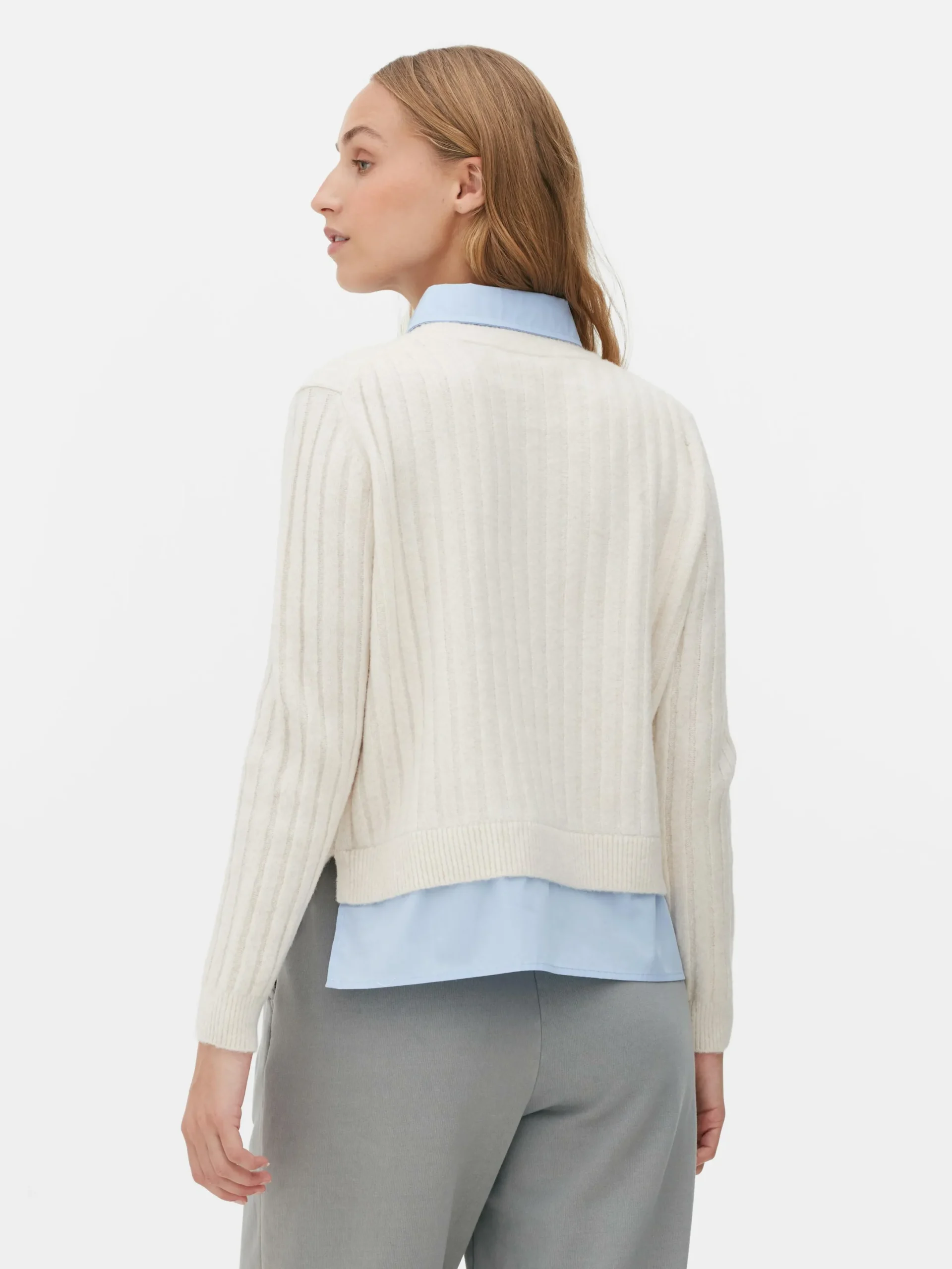 Pulls Et Gilets|Primark Pull Chemise Deux-en-un Ivoire