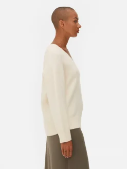 Pulls Et Gilets|Primark Pull Col V Ivoire