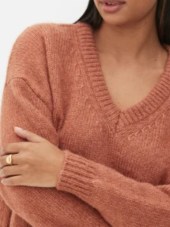 Pulls Et Gilets|Primark Pull Coupe Regular à Col En V Terracotta