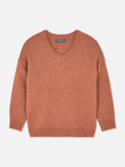 Pulls Et Gilets|Primark Pull Coupe Regular à Col En V Terracotta