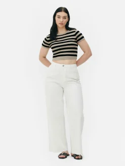 Pulls Et Gilets|Primark Pull Court à Manches Courtes Naturel