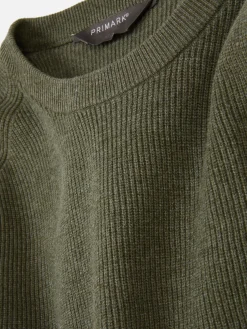 Pulls Et Gilets|Primark Pull Côtelé à Col Ras-du-cou Vert