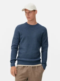 Pulls Et Gilets|Primark Pull Côtelé à Col Ras-du-cou Bleu
