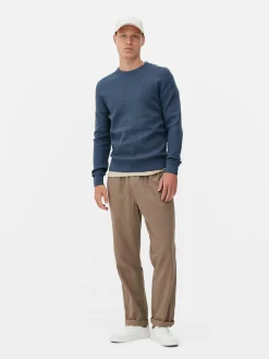 Pulls Et Gilets|Primark Pull Côtelé à Col Ras-du-cou Bleu