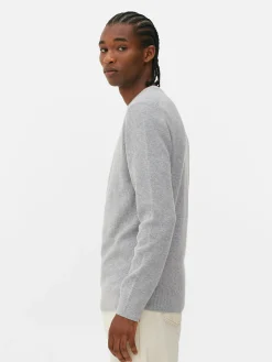 Pulls Et Gilets|Primark Pull Côtelé à Col Ras-du-cou Gris