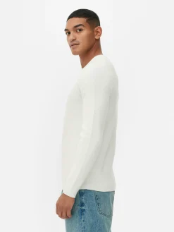 Pulls Et Gilets|Primark Pull Côtelé à Col Ras-du-cou Écru